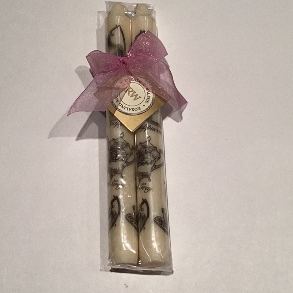 2 NEW Enesco Tea and Coffee Taper Candles By Rosalind Walshe From 2004
